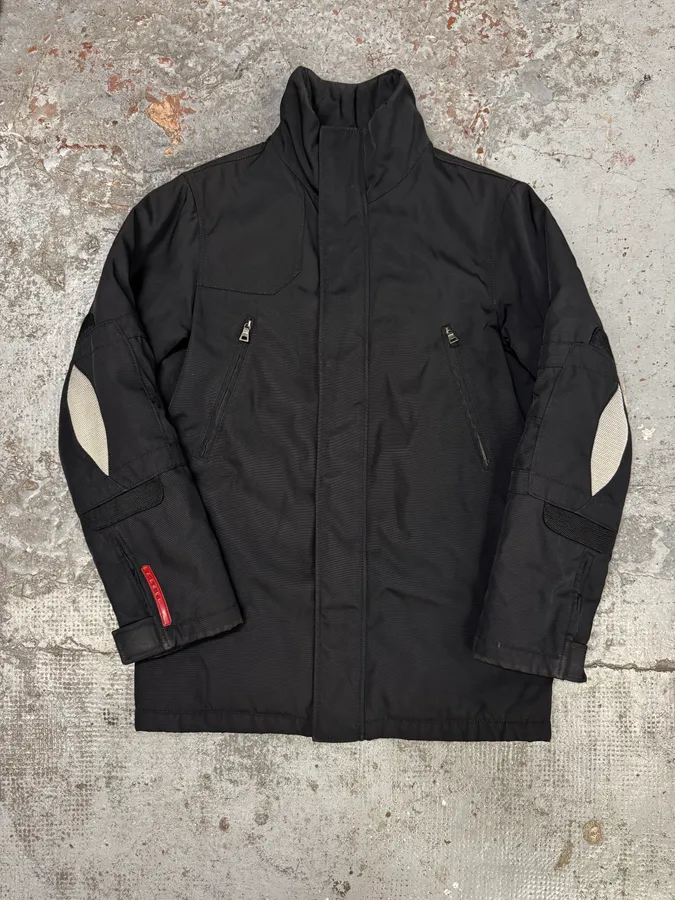 2000s Prada Linea Rossa Black Padded Jacket