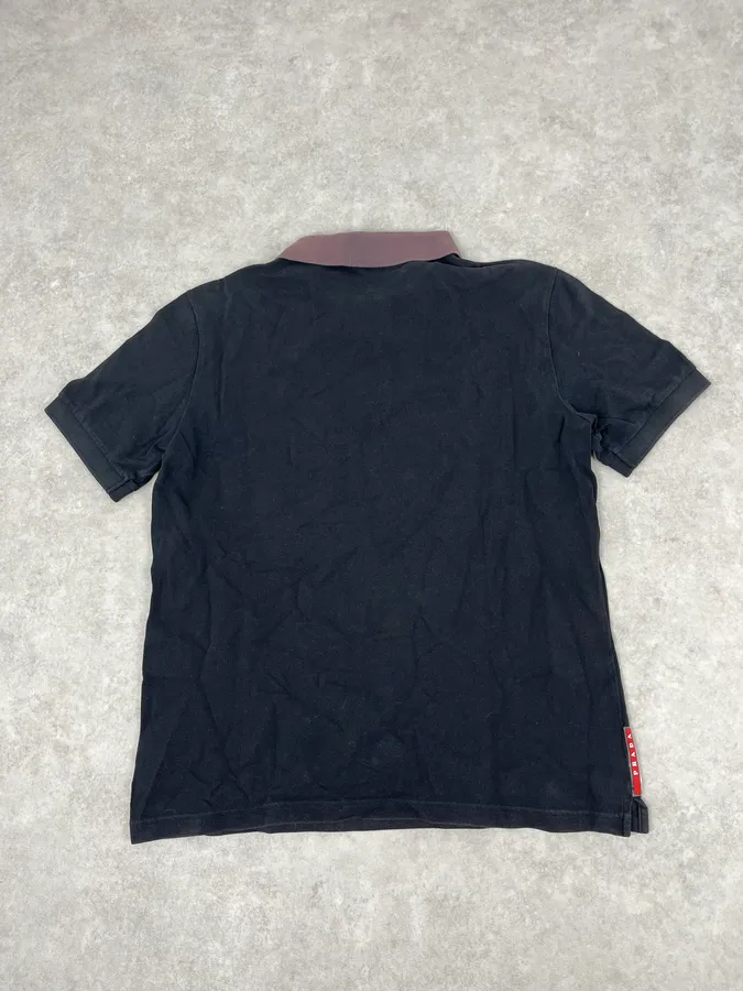 2000s Prada Linea Rossa Black Polo - Image 5