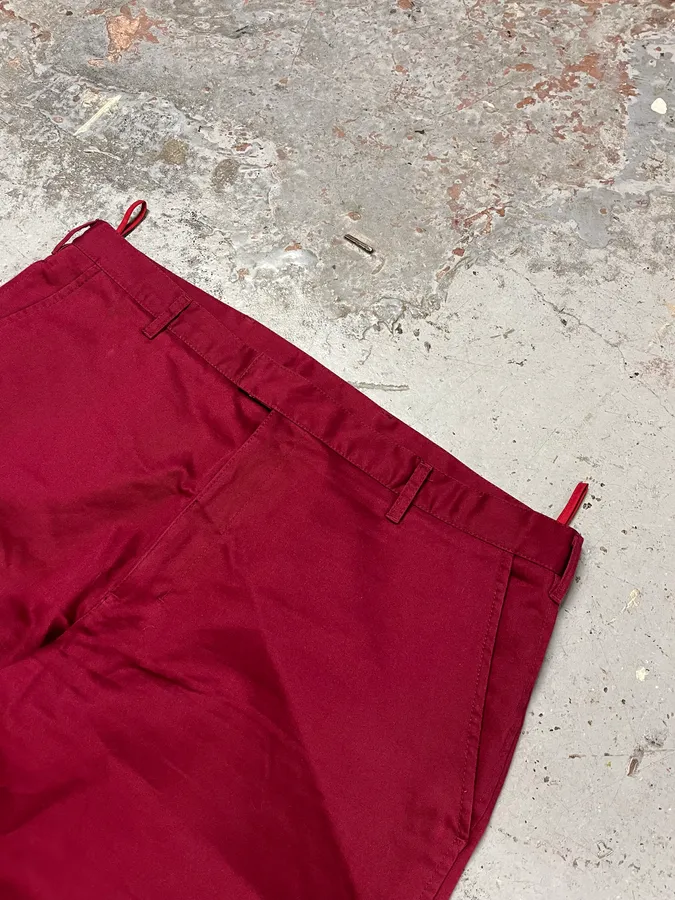 2000s Prada Linea Rossa Bordeaux Red Cozy Pants - Image 3