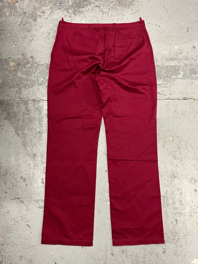2000s Prada Linea Rossa Bordeaux Red Cozy Pants - Image 5