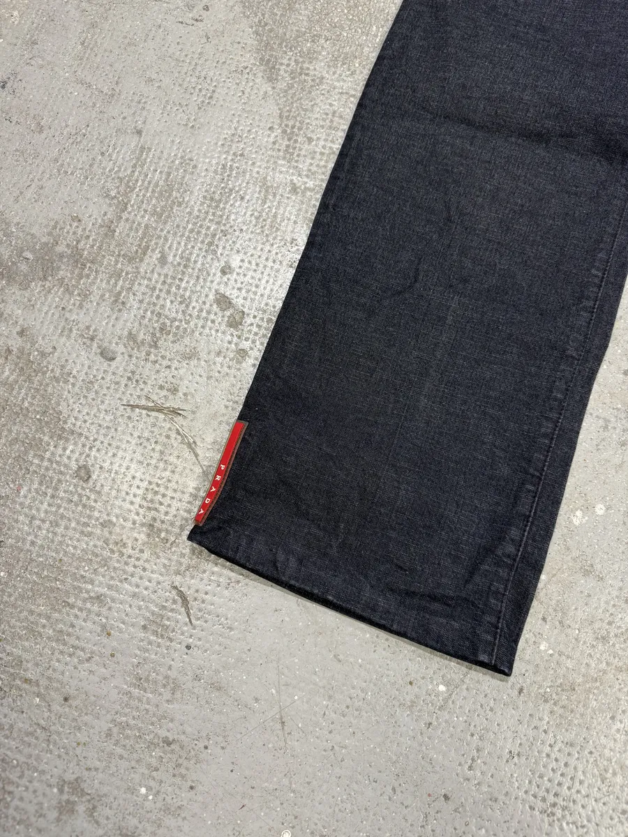 2000s Prada Linea Rossa Cozy Navy Pants - Image 10