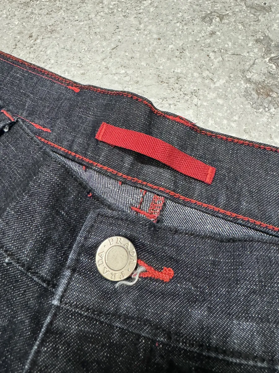 2000s Prada Linea Rossa Cozy Navy Pants - Image 6