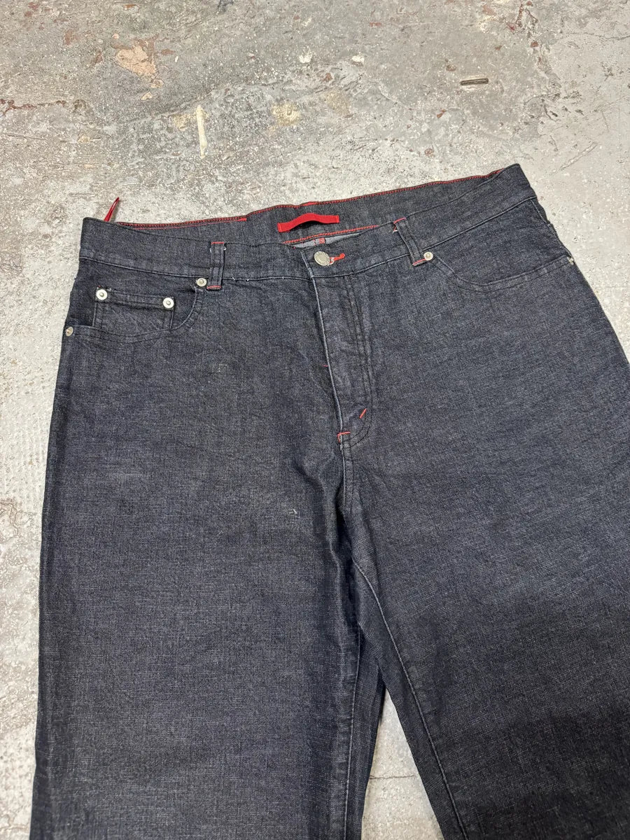 2000s Prada Linea Rossa Cozy Navy Pants - Image 7