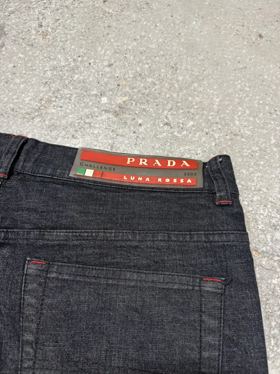 2000s Prada Linea Rossa Cozy Navy Pants - Image 8