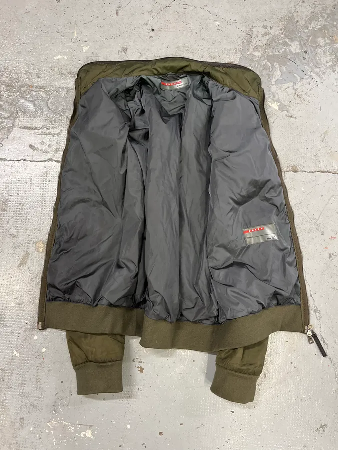 2000s Prada Linea Rossa Green Nylon Jacket - Image 11