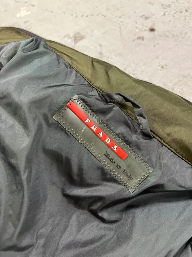 2000s Prada Linea Rossa Green Nylon Jacket - Image 12