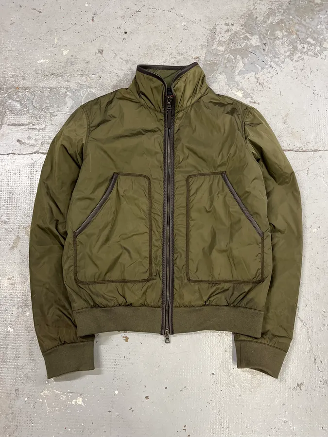 2000s Prada Linea Rossa Green Nylon Jacket - Image 3