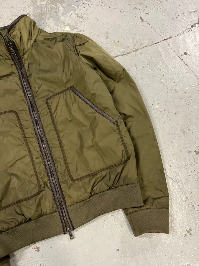 2000s Prada Linea Rossa Green Nylon Jacket - Image 6