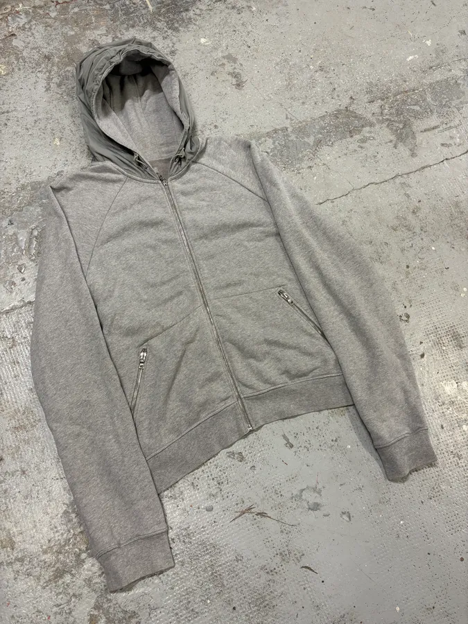 2000s Prada Linea Rossa Grey Zip-up Hoodie - Image 4