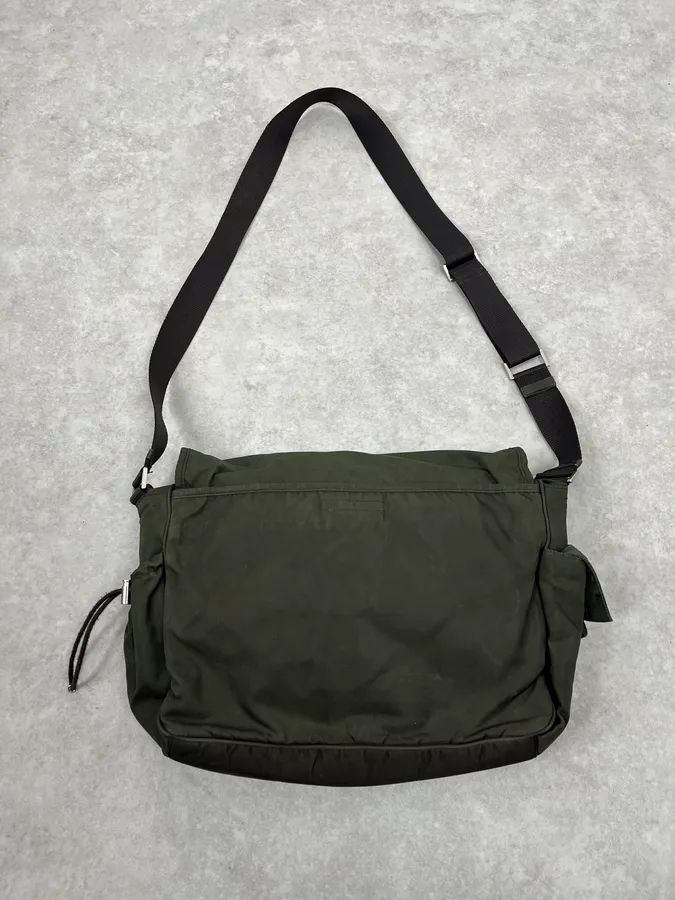 2000s Prada Linea Rossa Military Green Shoulder Bag - Image 7