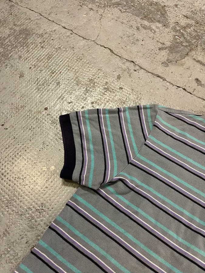 2000s Prada Linea Rossa Multicolor Striped Polo - Image 6