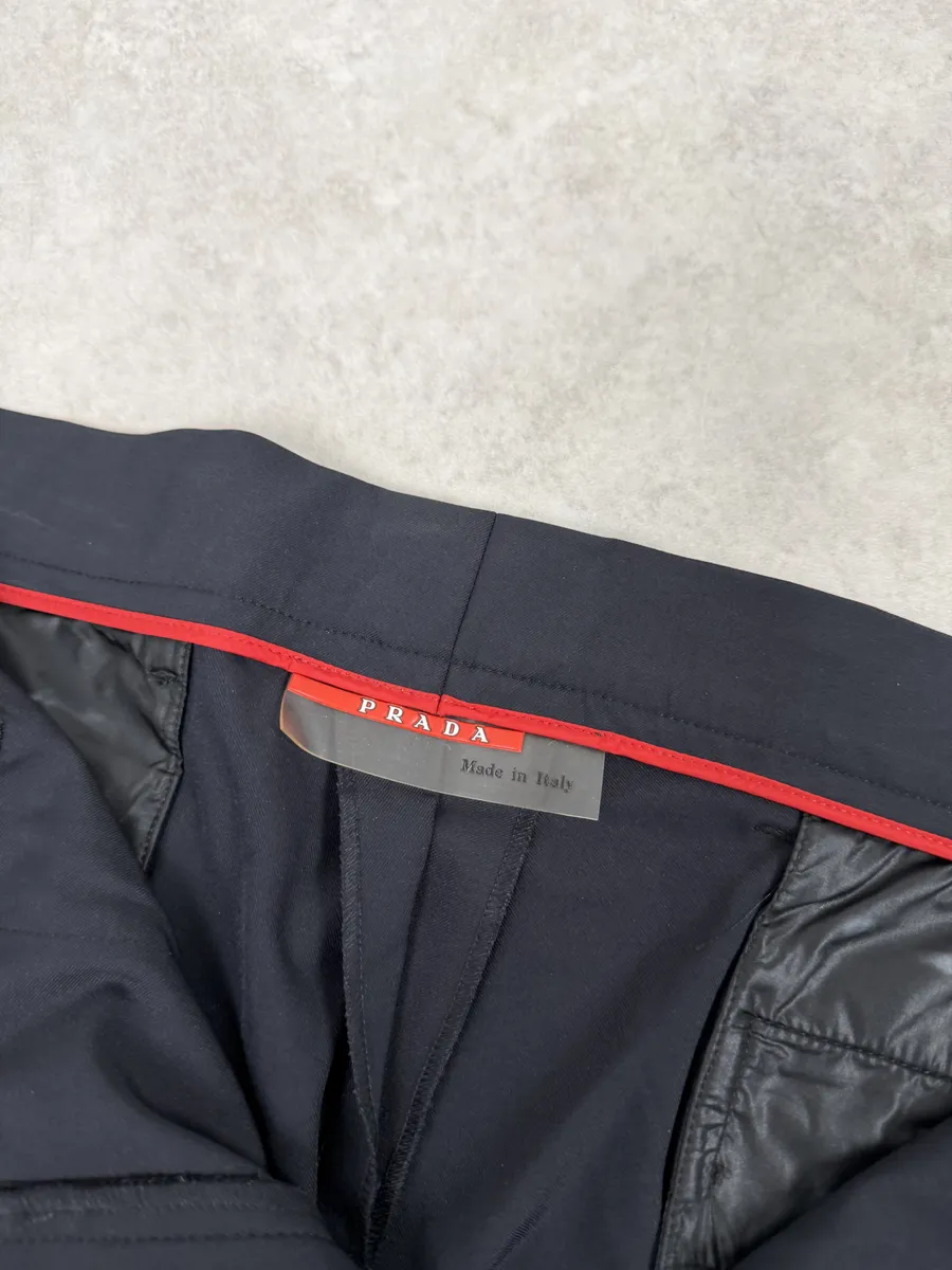 2000s Prada Linea Rossa Navy Cozy Pants - Image 11