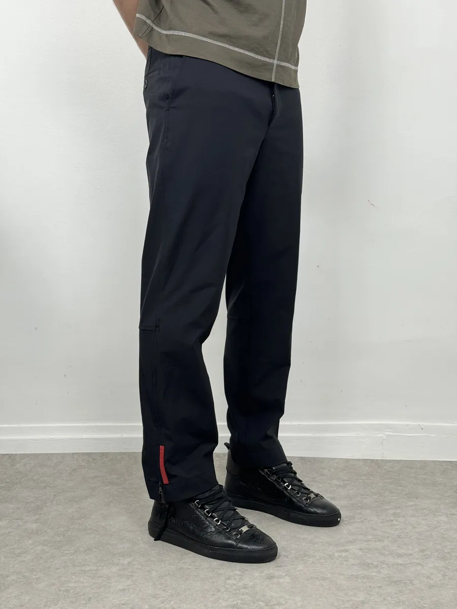 2000s Prada Linea Rossa Navy Cozy Pants - Image 2