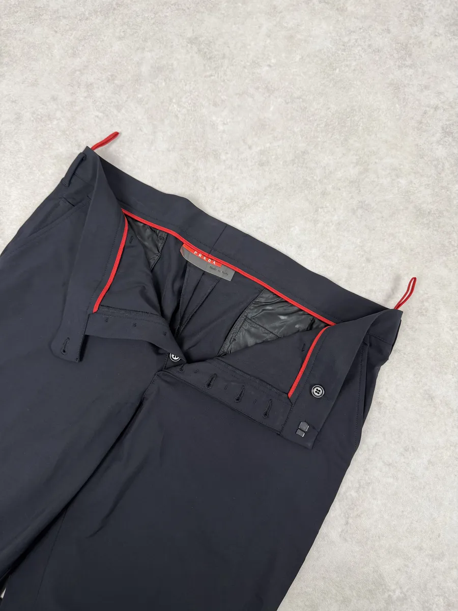 2000s Prada Linea Rossa Navy Cozy Pants - Image 8