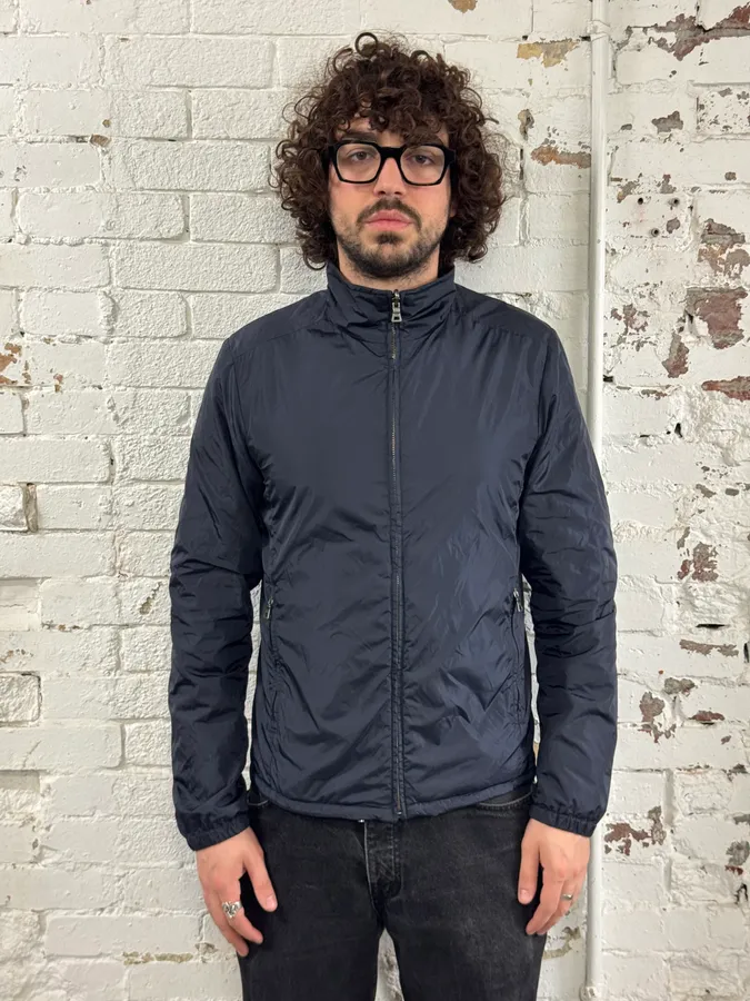 2000s Prada Linea Rossa Navy & Grey Reversible Nylon Jacket - Image 3