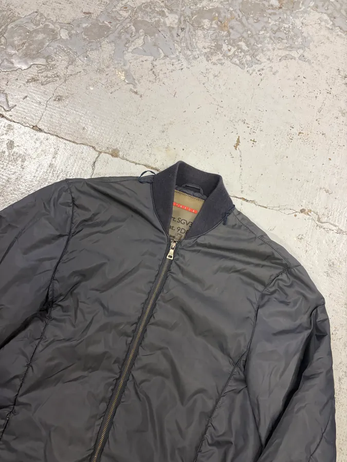 2000s Prada Linea Rossa Navy Nylon Logo Windbreaker Jacket - Image 4