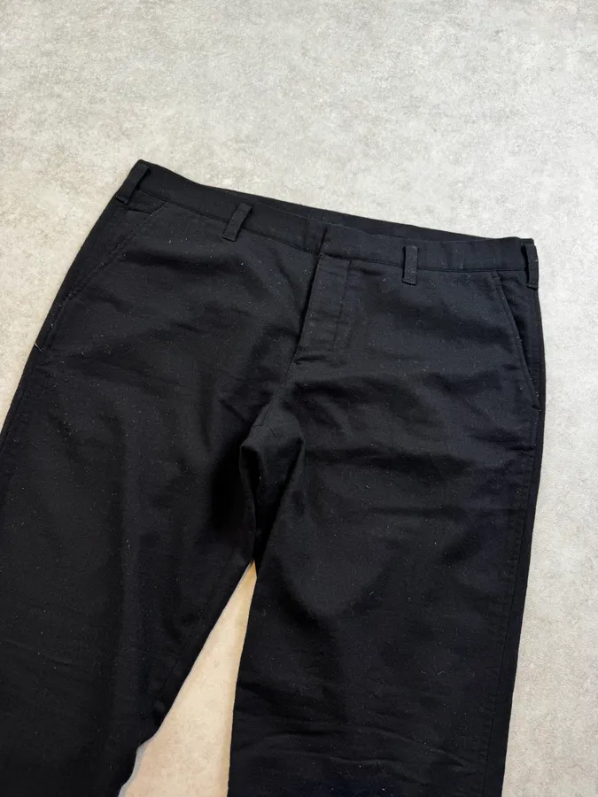 2000s Prada Linea Rossa Navy Side Zip Wool Pants - Image 6