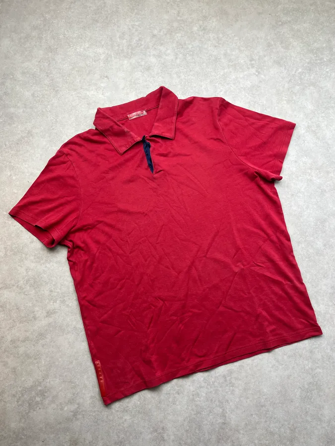 2000s Prada Linea Rossa Short Sleeves Polo Shirt - Image 5