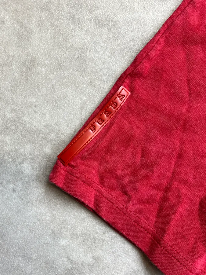 2000s Prada Linea Rossa Short Sleeves Polo Shirt - Image 8