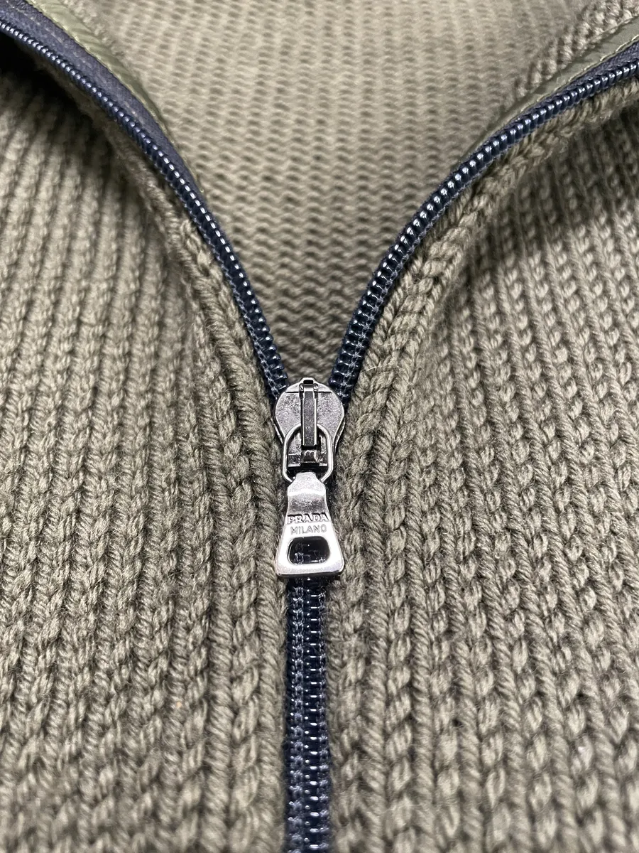 2000s Prada Linea Rossa Tactical Nylon Wool Zip-Up Sweate - Image 3
