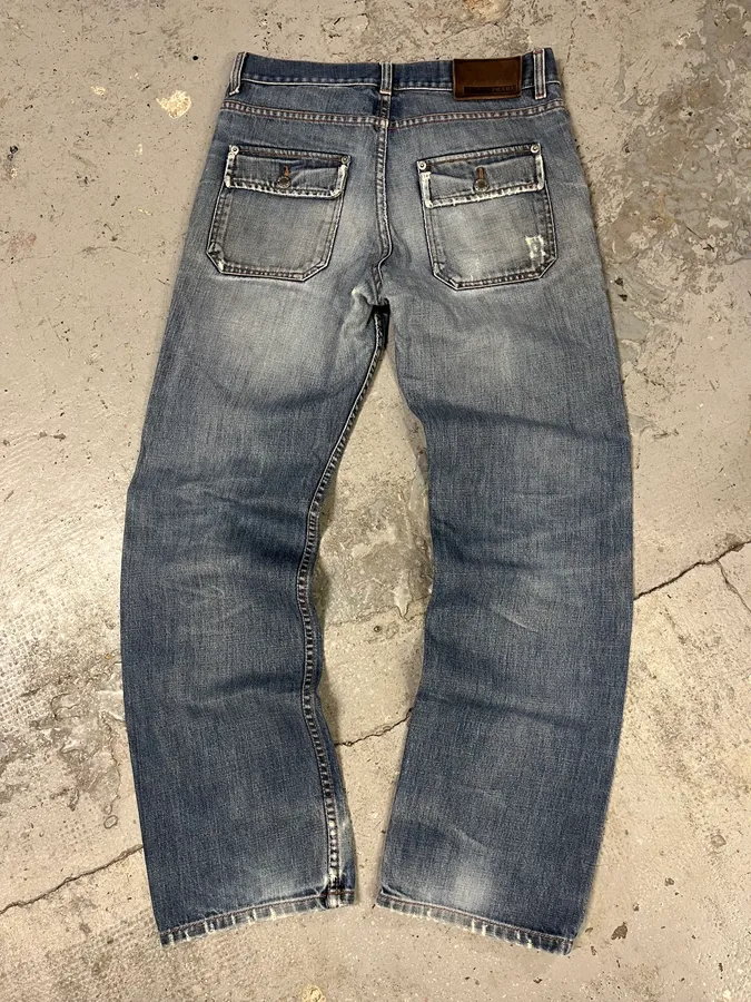 2000s Prada Loose Blue Denim Jeans - Image 7