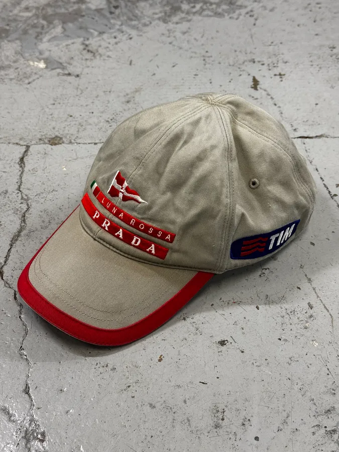 2000s Prada Luna Rossa Beige Cap - Image 4