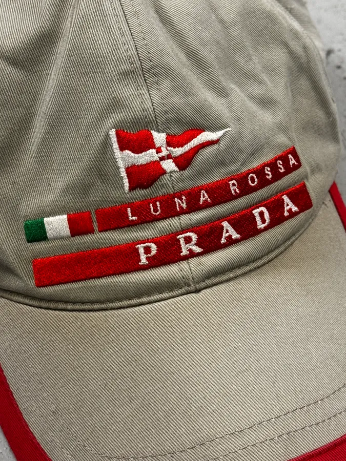2000s Prada Luna Rossa Beige Cap - Image 7