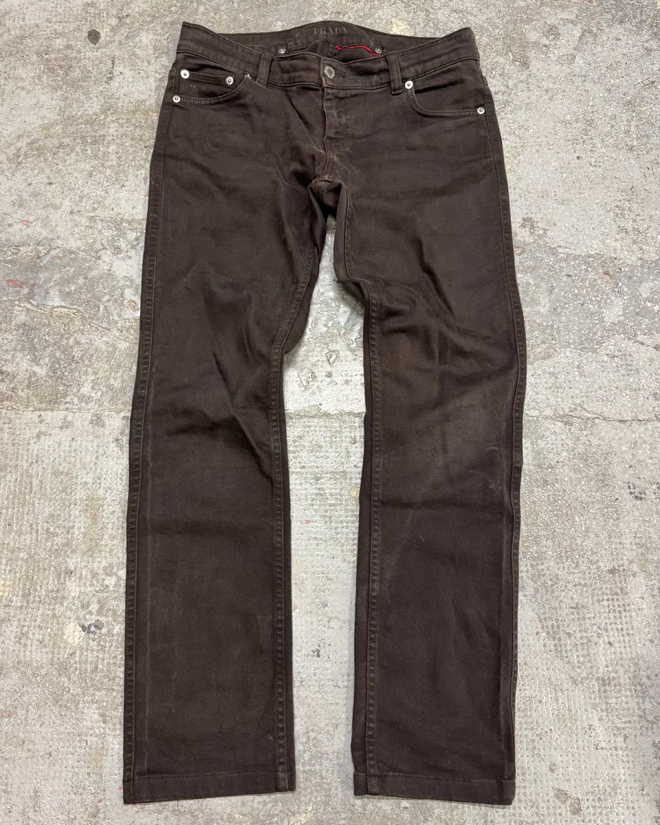 2000s Prada Luna Rossa Brown Pants