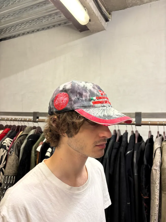 2000s Prada Luna Rossa Graffitti Handmade Cap - Image 3