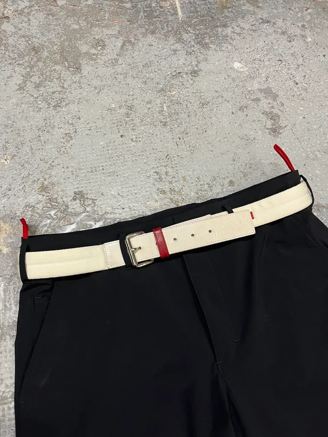 2000s Prada Luna Rossa White Canva Belt - Image 3