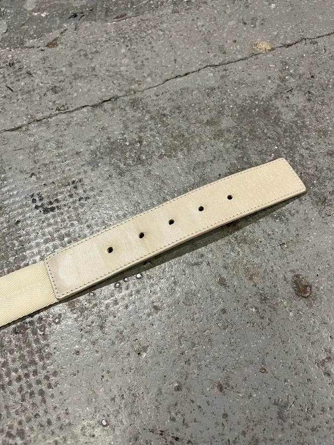 2000s Prada Luna Rossa White Canva Belt - Image 6