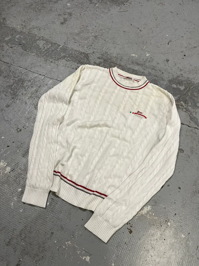 2000s Prada Luna Rossa White Knit Wool Sweater - Image 4