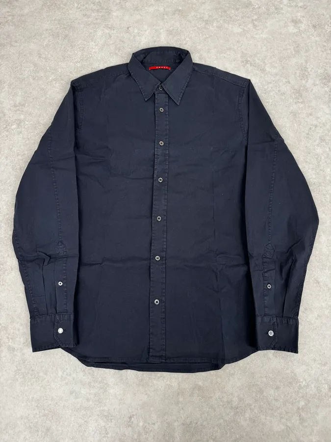 2000s Prada Navy Classic Soft Shirt