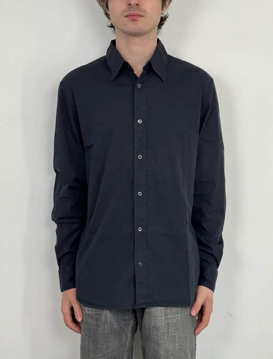 2000s Prada Navy Classic Soft Shirt - Image 2