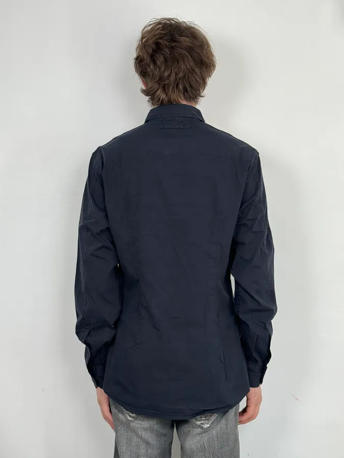 2000s Prada Navy Classic Soft Shirt - Image 3