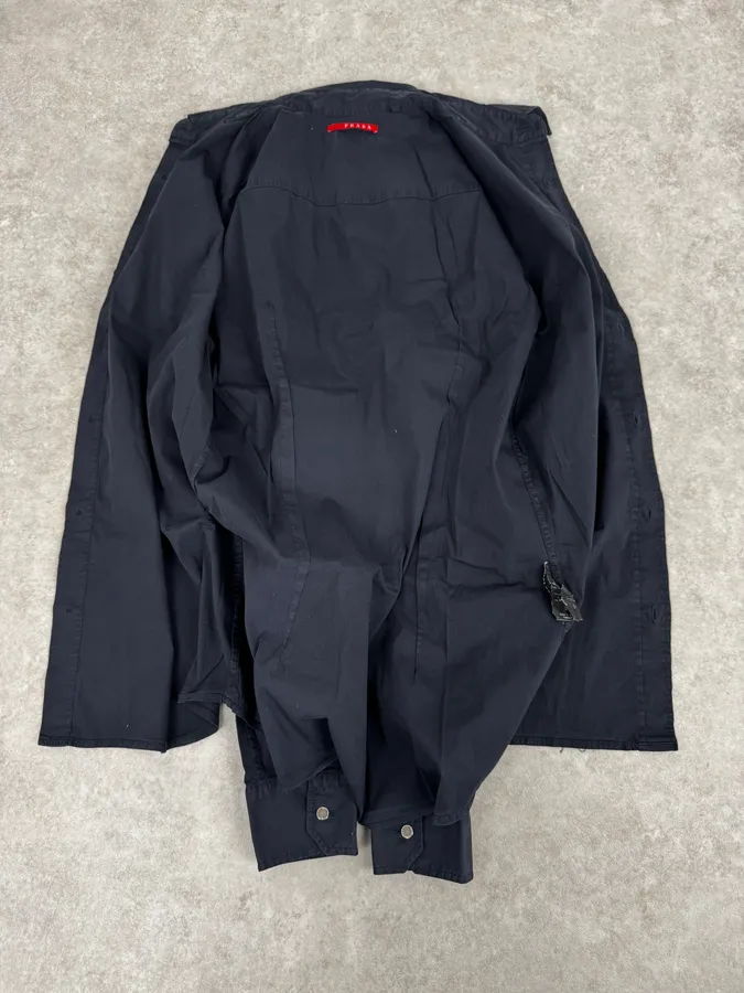 2000s Prada Navy Classic Soft Shirt - Image 7