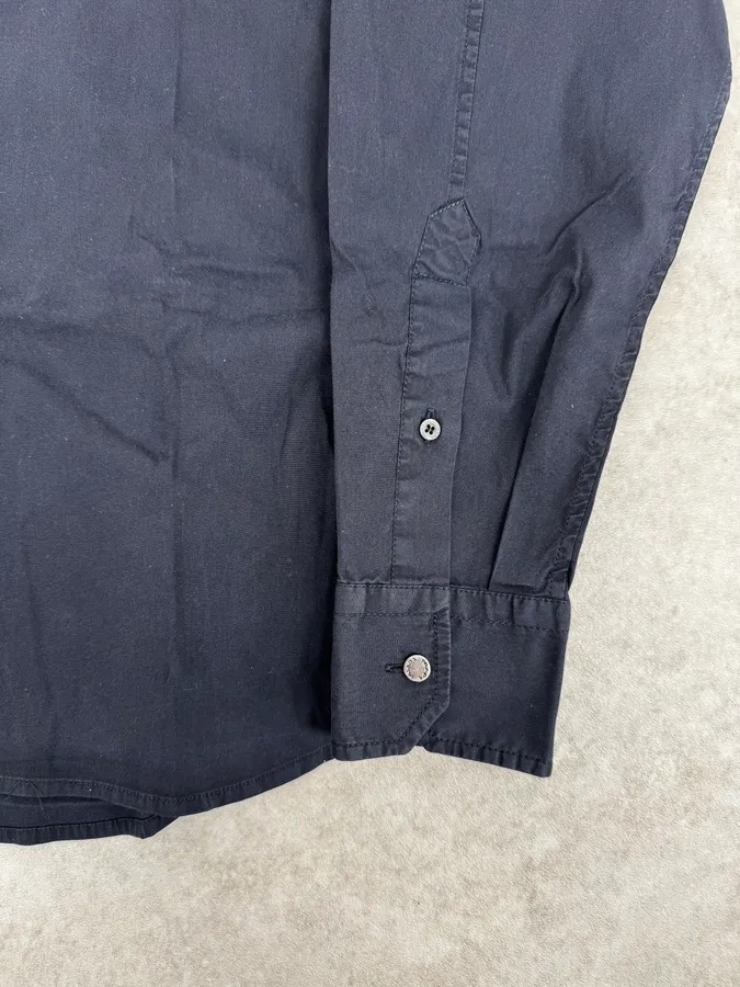 2000s Prada Navy Classic Soft Shirt - Image 8
