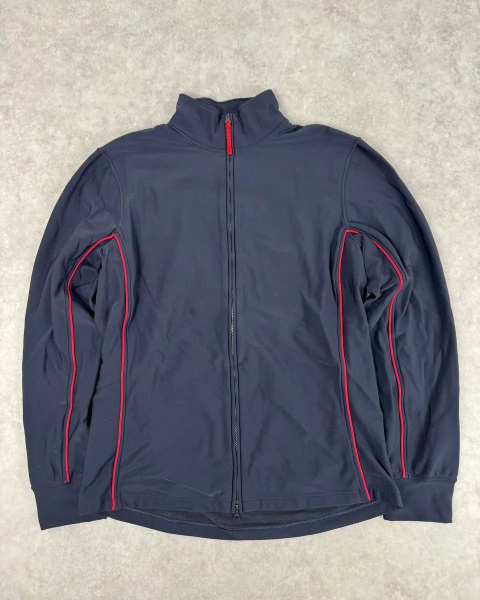 2000s Prada Navy Contrast Red Stripe Tracksuit Set - Image 4