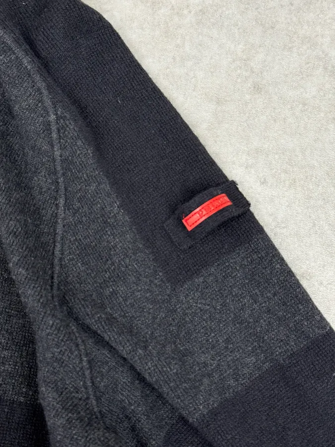 2000s Prada Navy & Grey Cashmere Zip-Up Sweater - Image 9