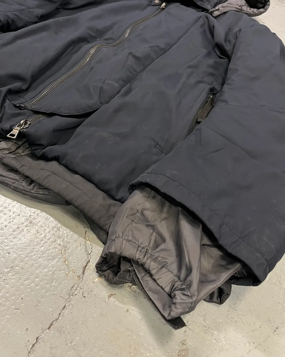 2000s Prada Navy Hooded Nylon Layered Windbreaker Jacket - Image 6