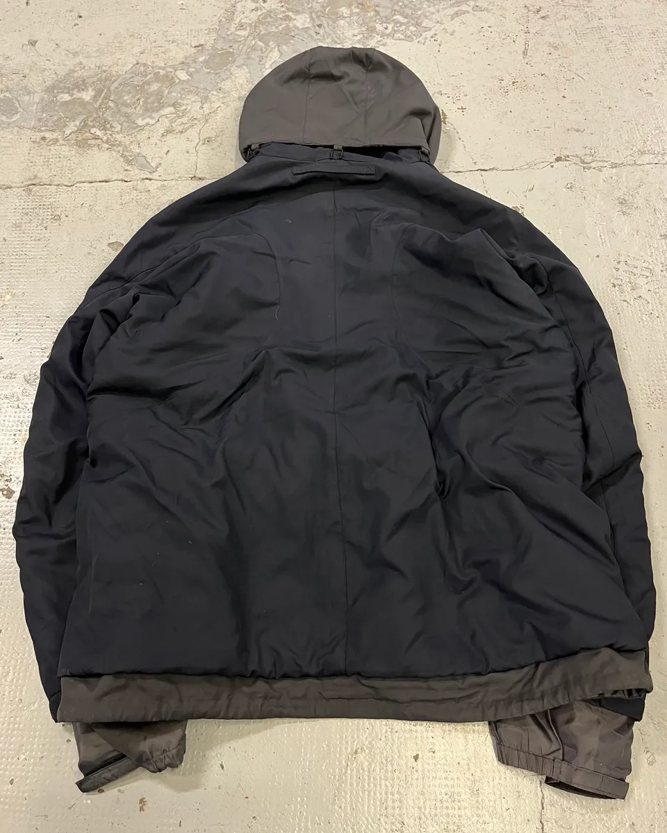 2000s Prada Navy Hooded Nylon Layered Windbreaker Jacket - Image 7