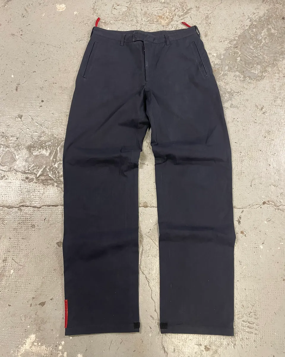 2000s Prada Navy Linea Rossa Sport Tailored Pants - Image 4