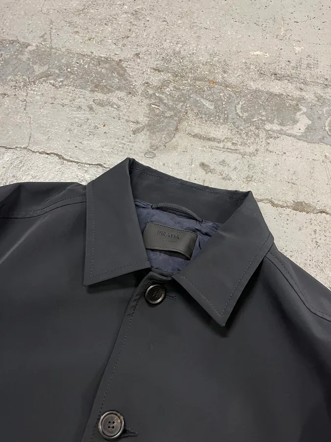 2000s Prada Navy Long Classy Jacket - Image 5