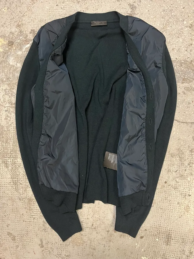 2000s Prada Navy Nylon Cardigan - Image 6