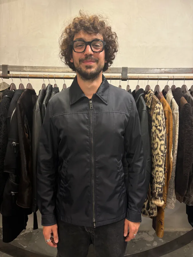 2000s Prada Navy Nylon Coach Jacket - Image 2