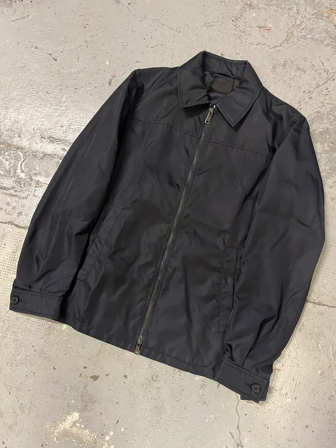 2000s Prada Navy Nylon Coach Jacket - Image 4