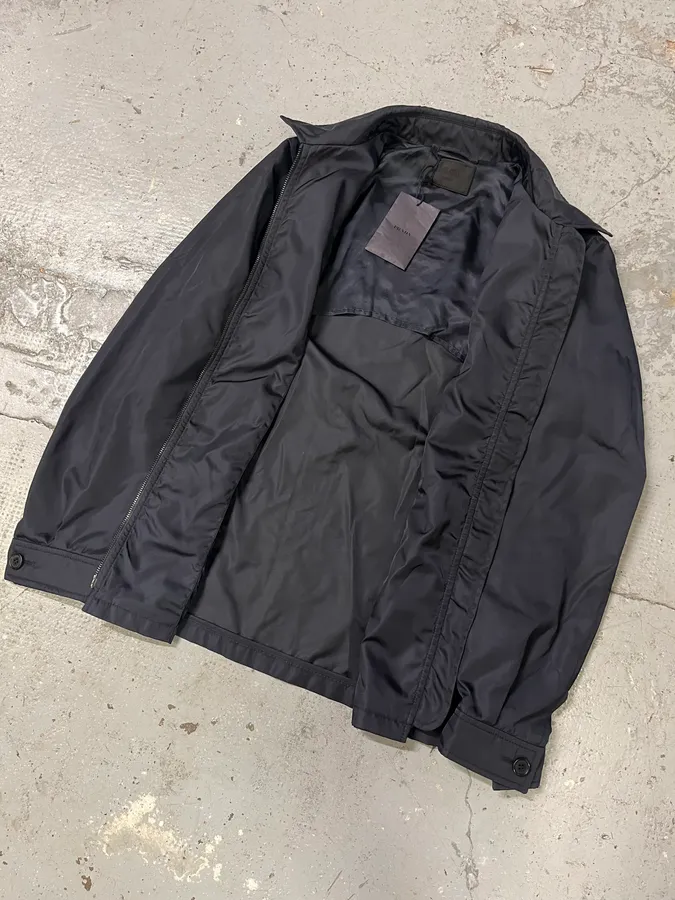 2000s Prada Navy Nylon Coach Jacket - Image 5