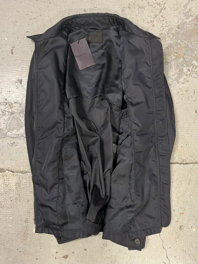 2000s Prada Navy Nylon Coach Jacket - Image 6
