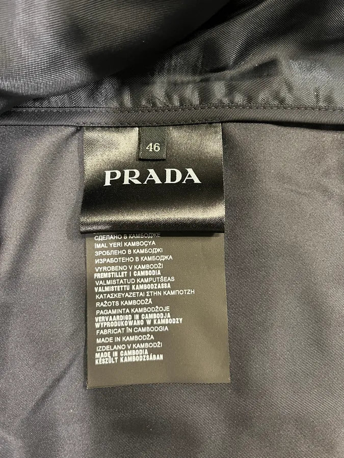 2000s Prada Navy Nylon Coach Jacket - Image 7