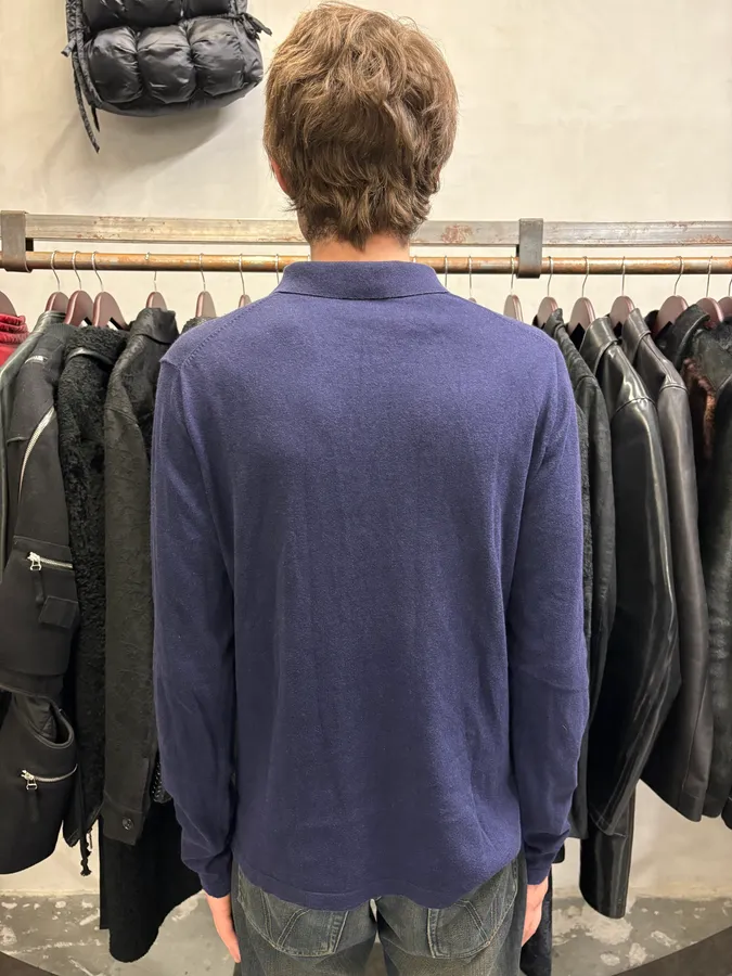 2000s Prada Navy Polo Longsleeves - Image 3